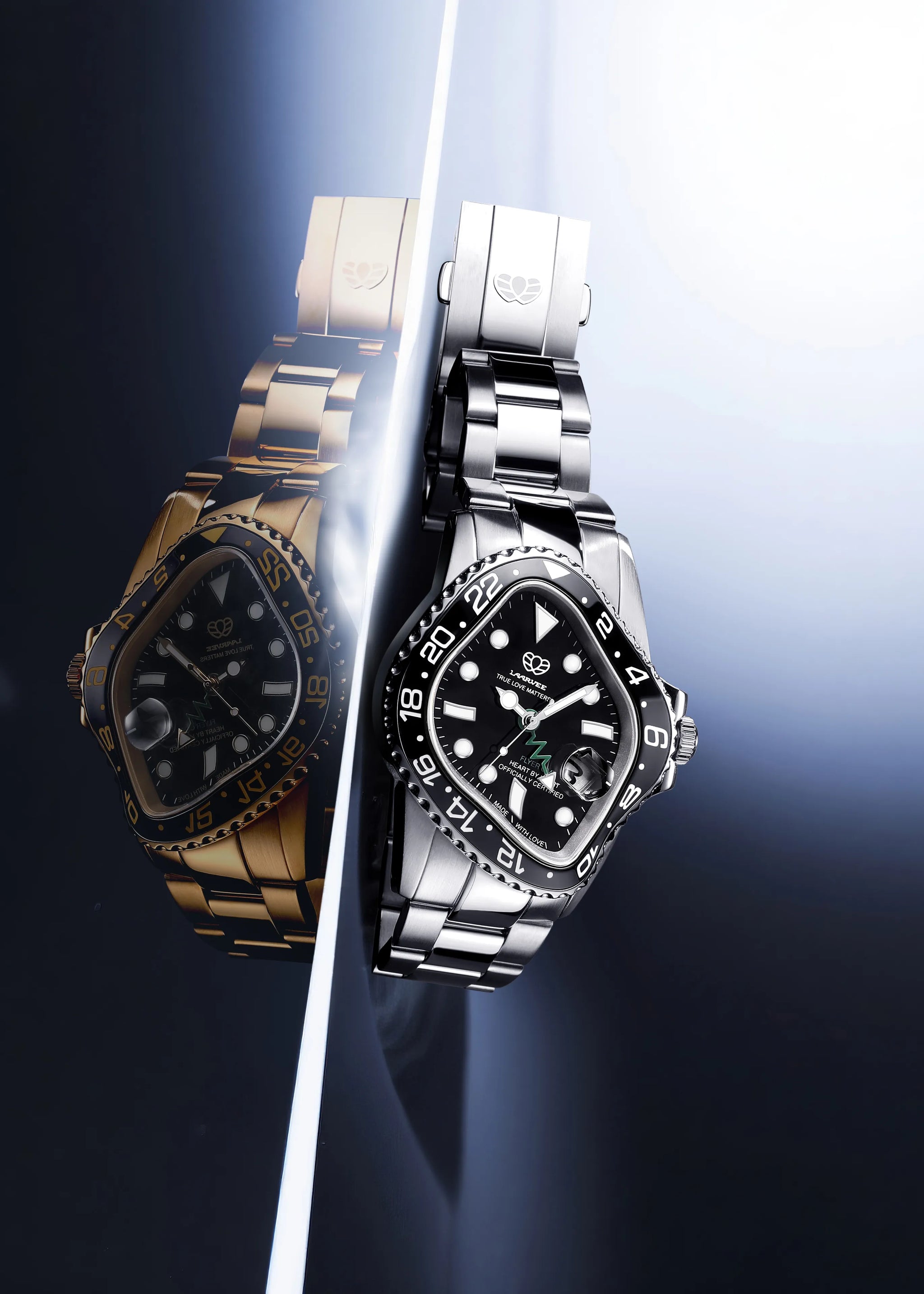 True Love Across Time Zones: Laarvee PEA001GMT Silver Black & Gold Bla True Love Across Time Zones: Laarvee PEA001GMT Silver Black & Gold Bla