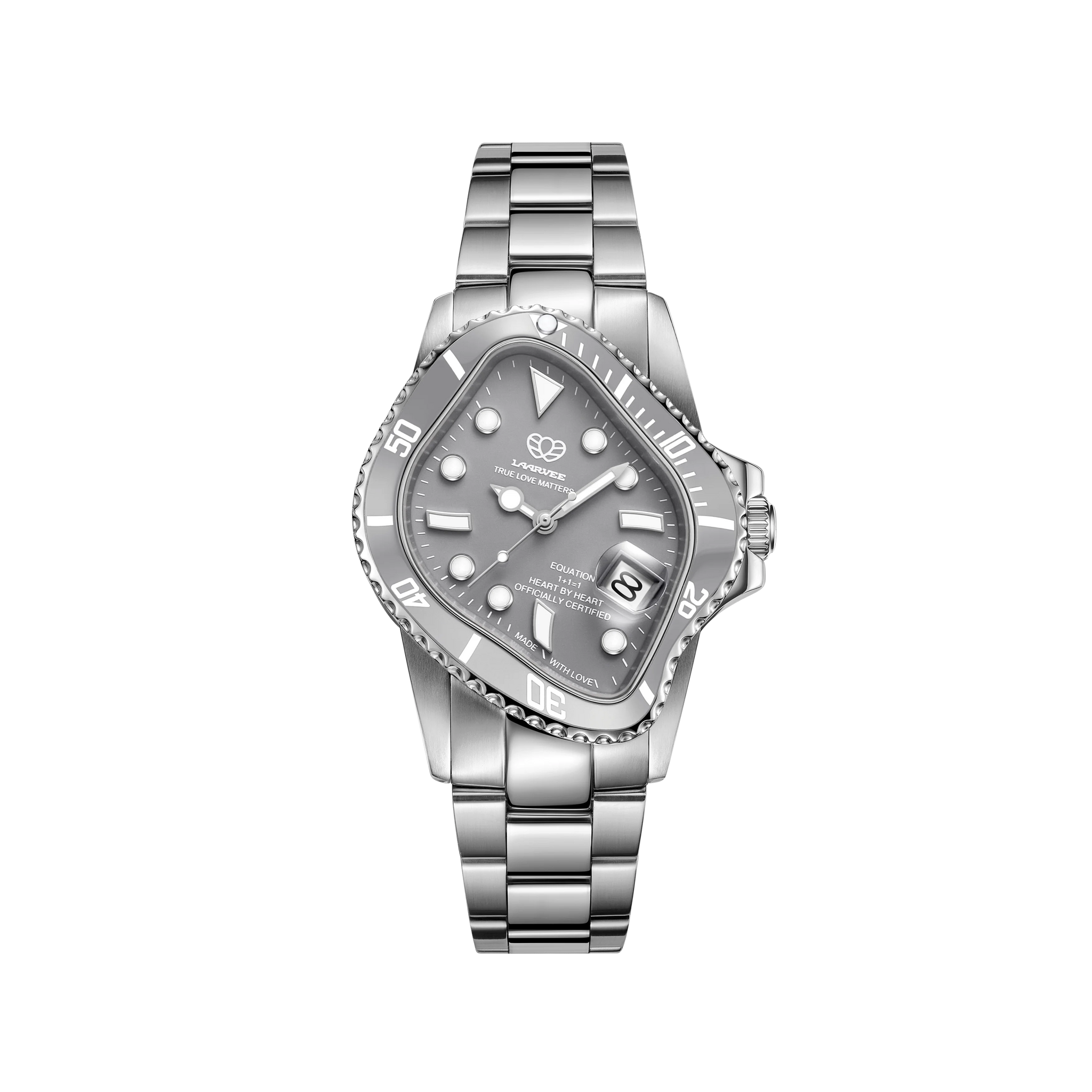 LAARVEE Silver Precision Steel Jade grey Men's Watch - PEA001-SGRY