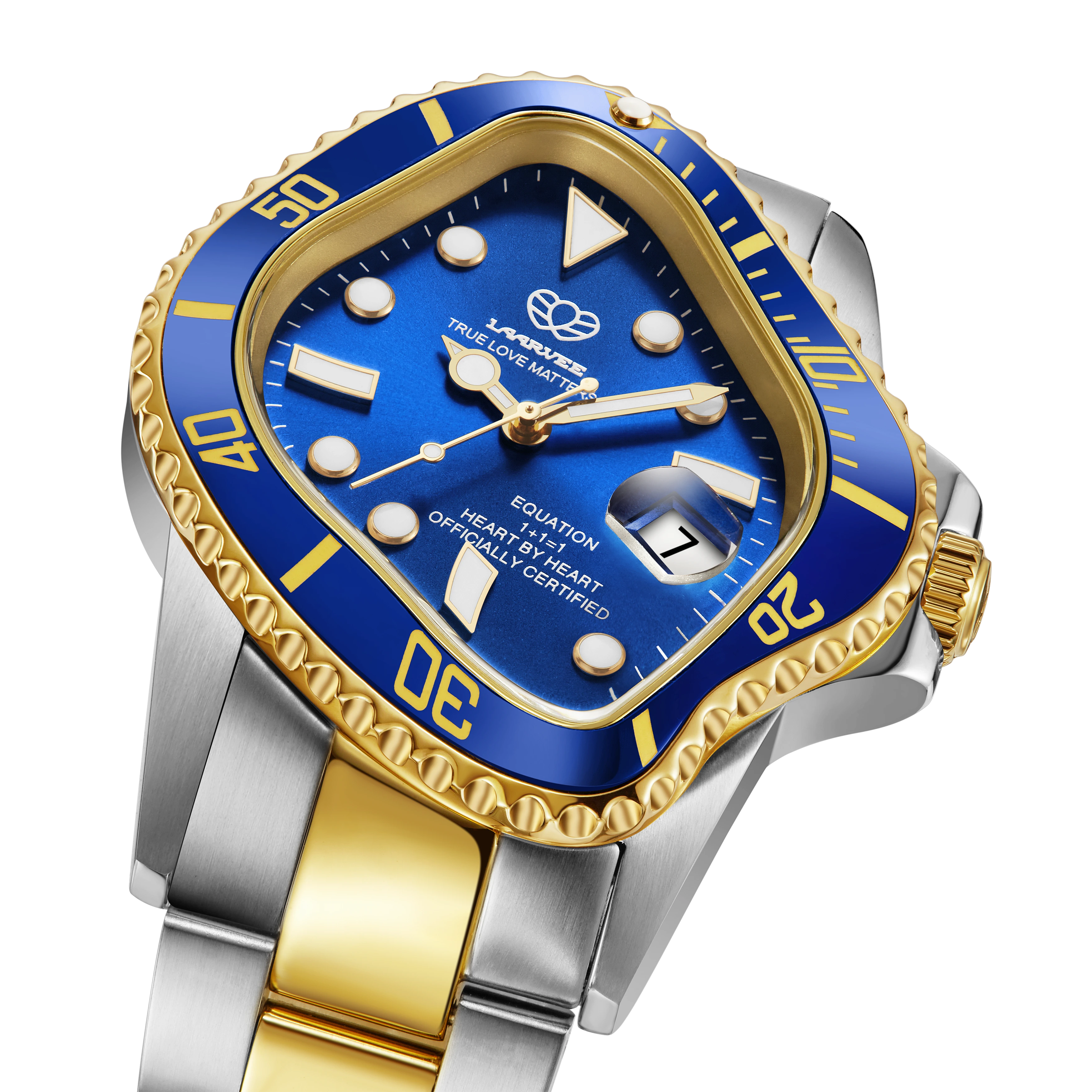 Water resistance marking “30 m/3 ATM” on Laarvee PEA001-SGBLU men’s automatic watch