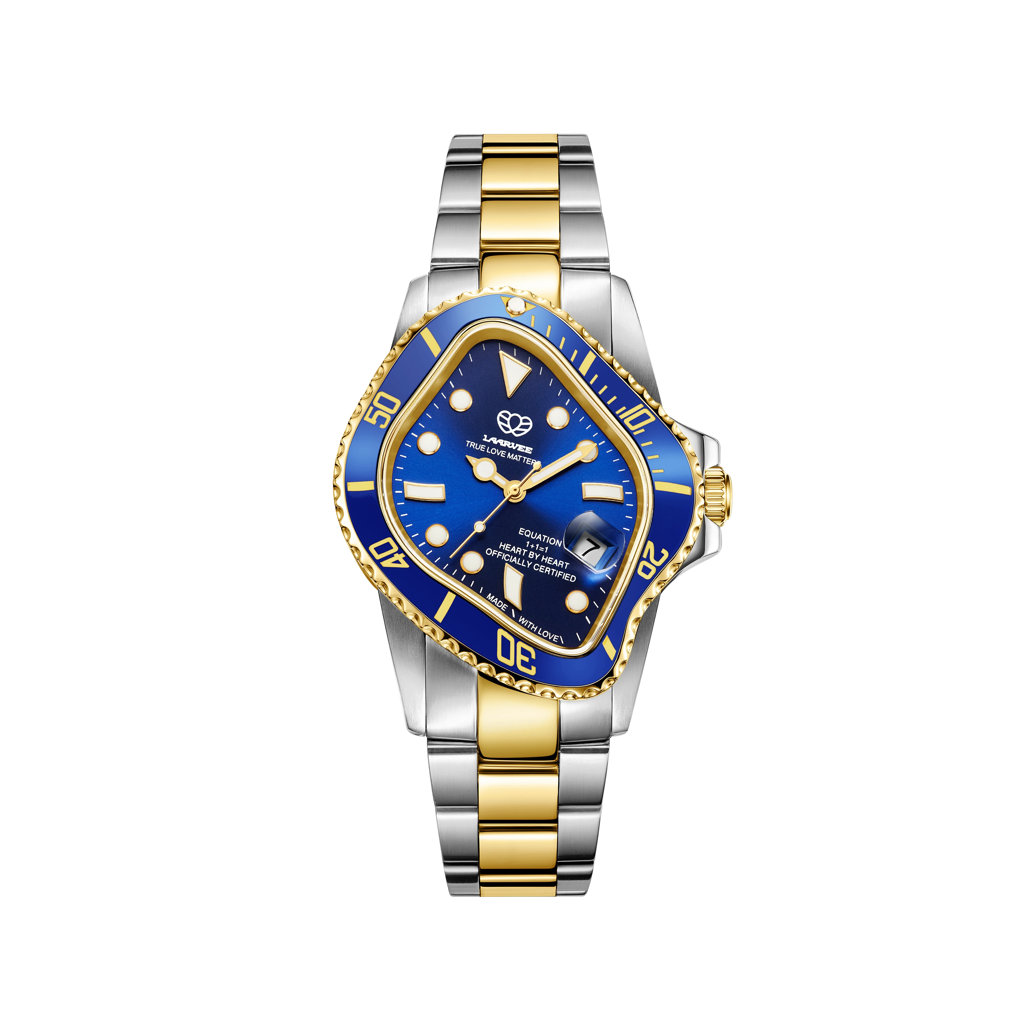 Laarvee PEA001-SGBLU men’s automatic watch with Miyota movement and two-tone steel bracelet