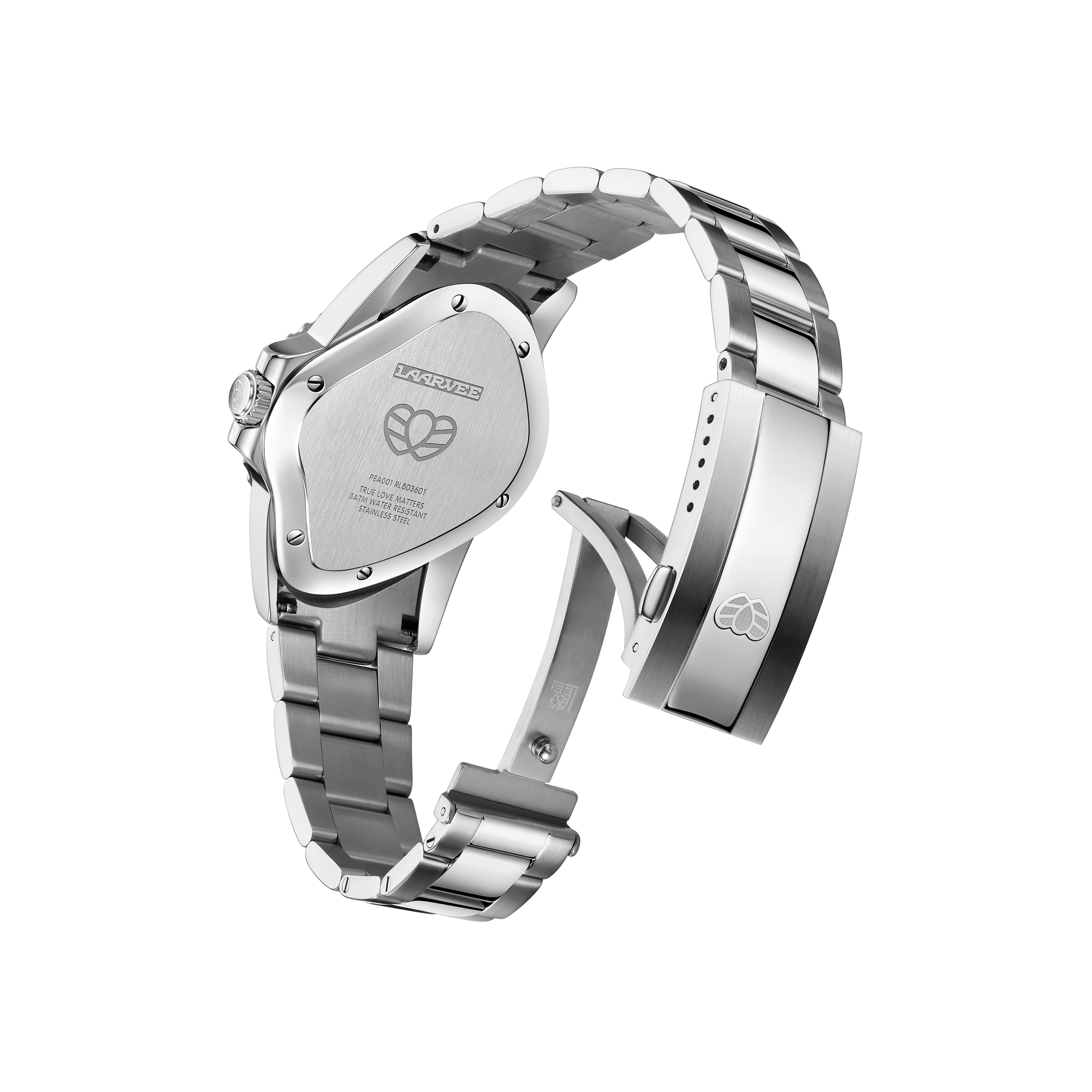 Exhibition case back of PEA001-SGRN revealing the Miyota automatic movement and unidirectional winding rotor
