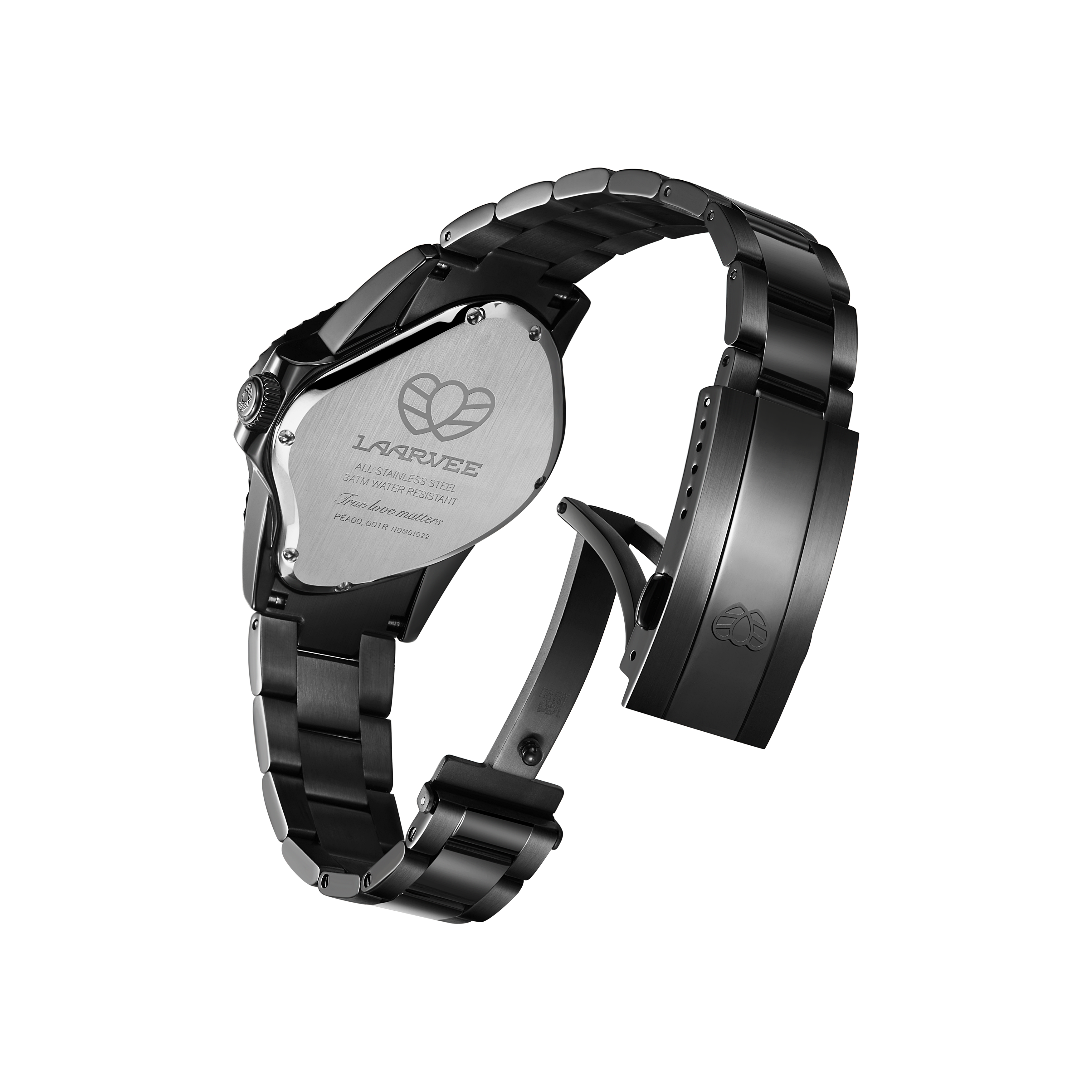 Rear view of PEA001R revealing the exhibition case back with visible unidirectional rotor and retrograde automatic movement