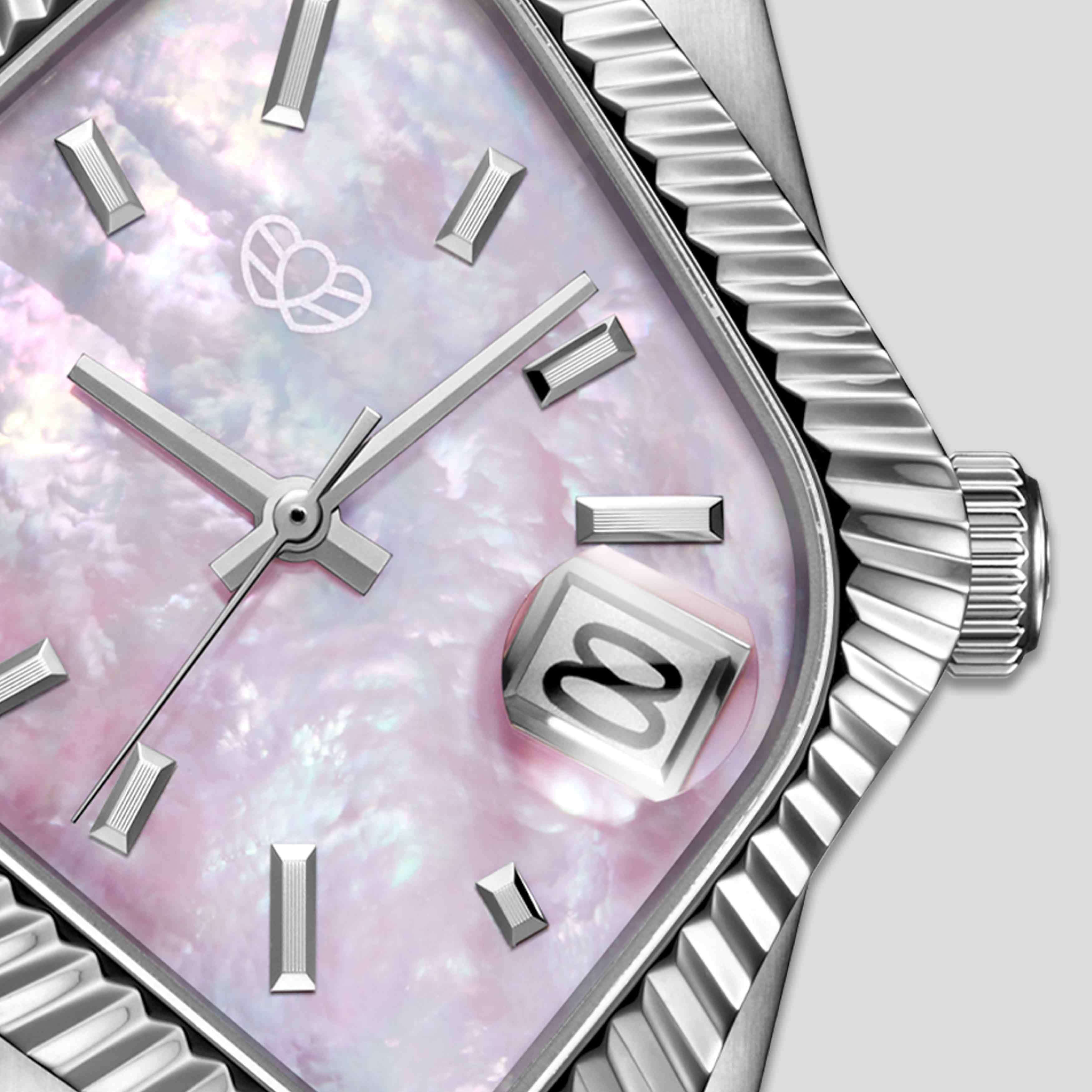LAARVEE PEA003 Pink Mother-of-Pearl Automatic Men's Watch