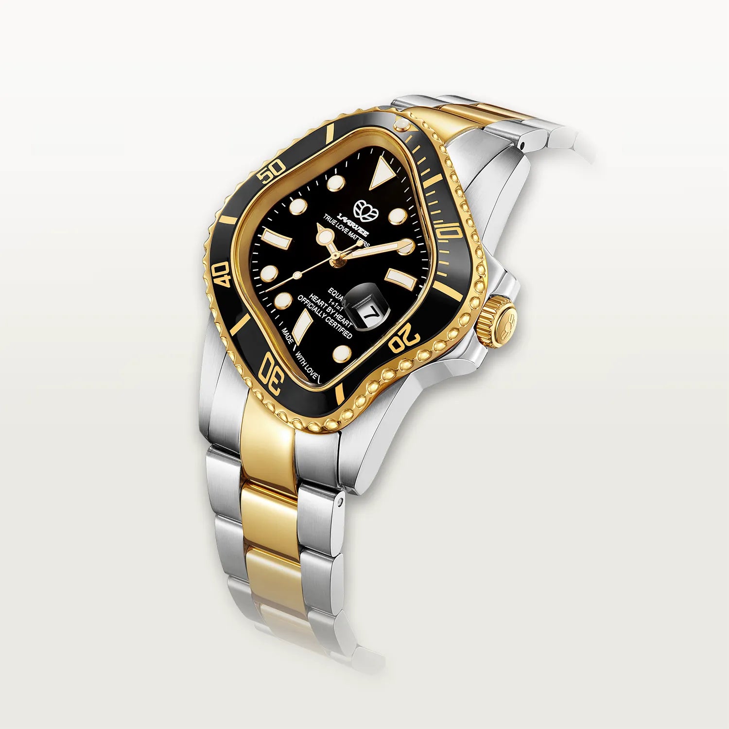 2025新作モデル LAARVEE Luxury Silver-Gold & Black Men's Watch - PEA001-SGBLK 時計