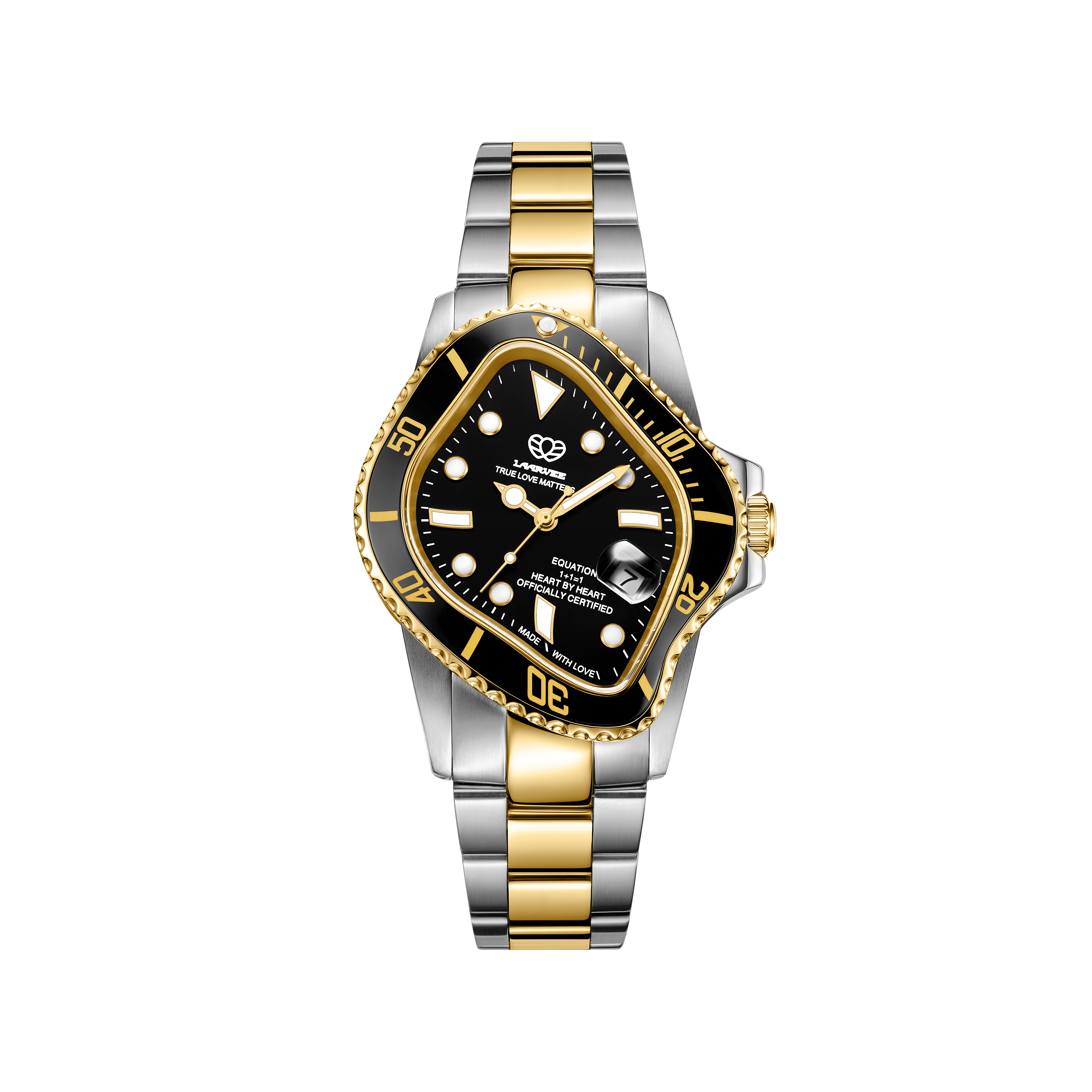 LAARVEE PEA001 ブラック LAARVEE Luxury Silver-Gold & Black Men's Watch - PEA001-SGBLK