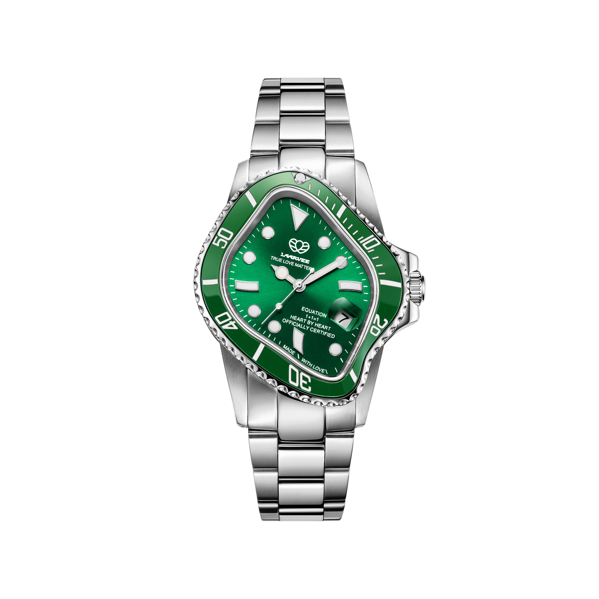 LAARVEE Silver Precision Steel Jade Green Men's Watch - PEA001-SGRN LAARVEE Silver Precision Steel Jade Green Men's Watch - PEA001-SGRN