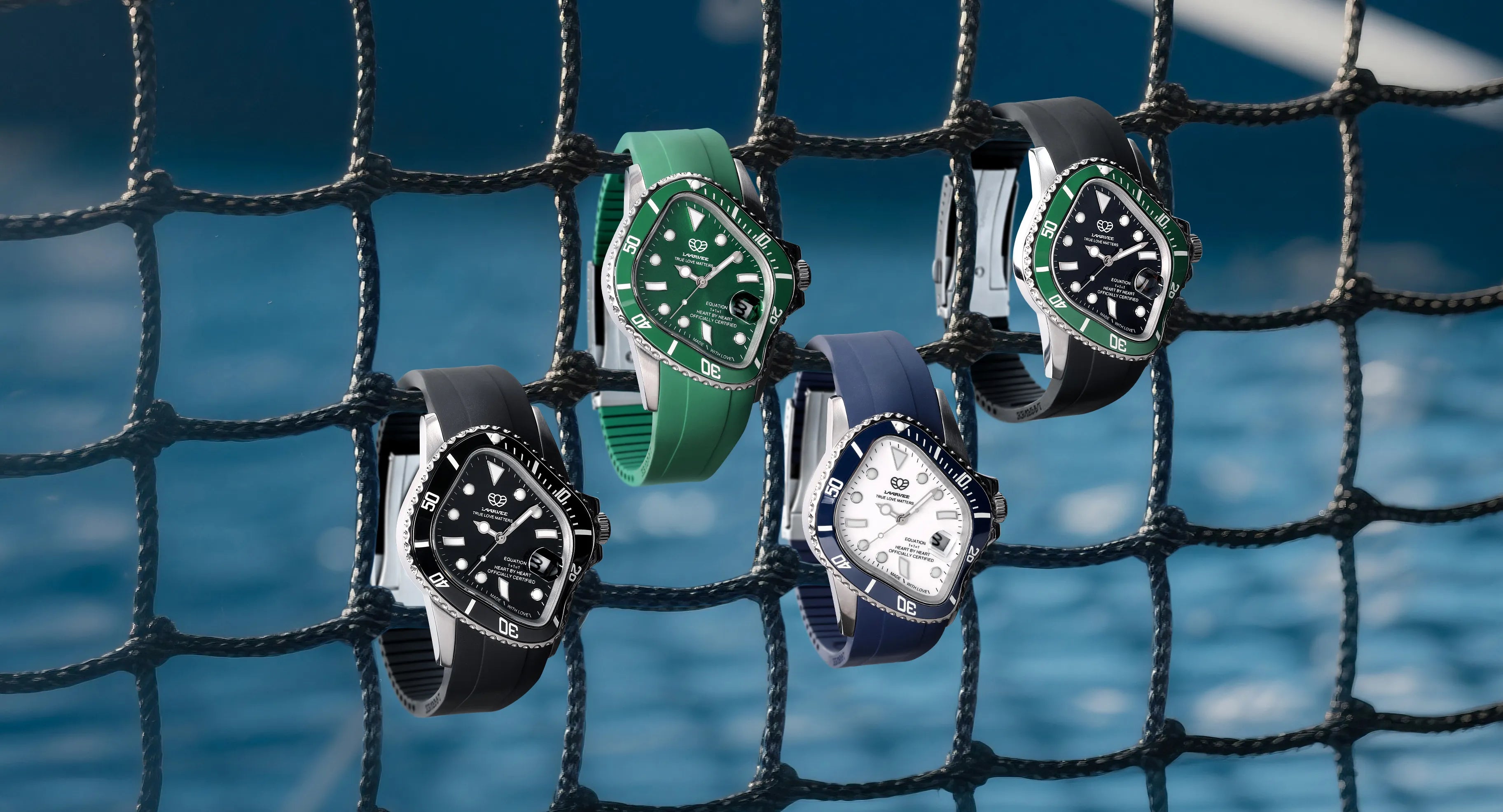 LARVEE ラーヴィ ゴールドxシルバーxブルー ダイバーズウォッチ LARVEE