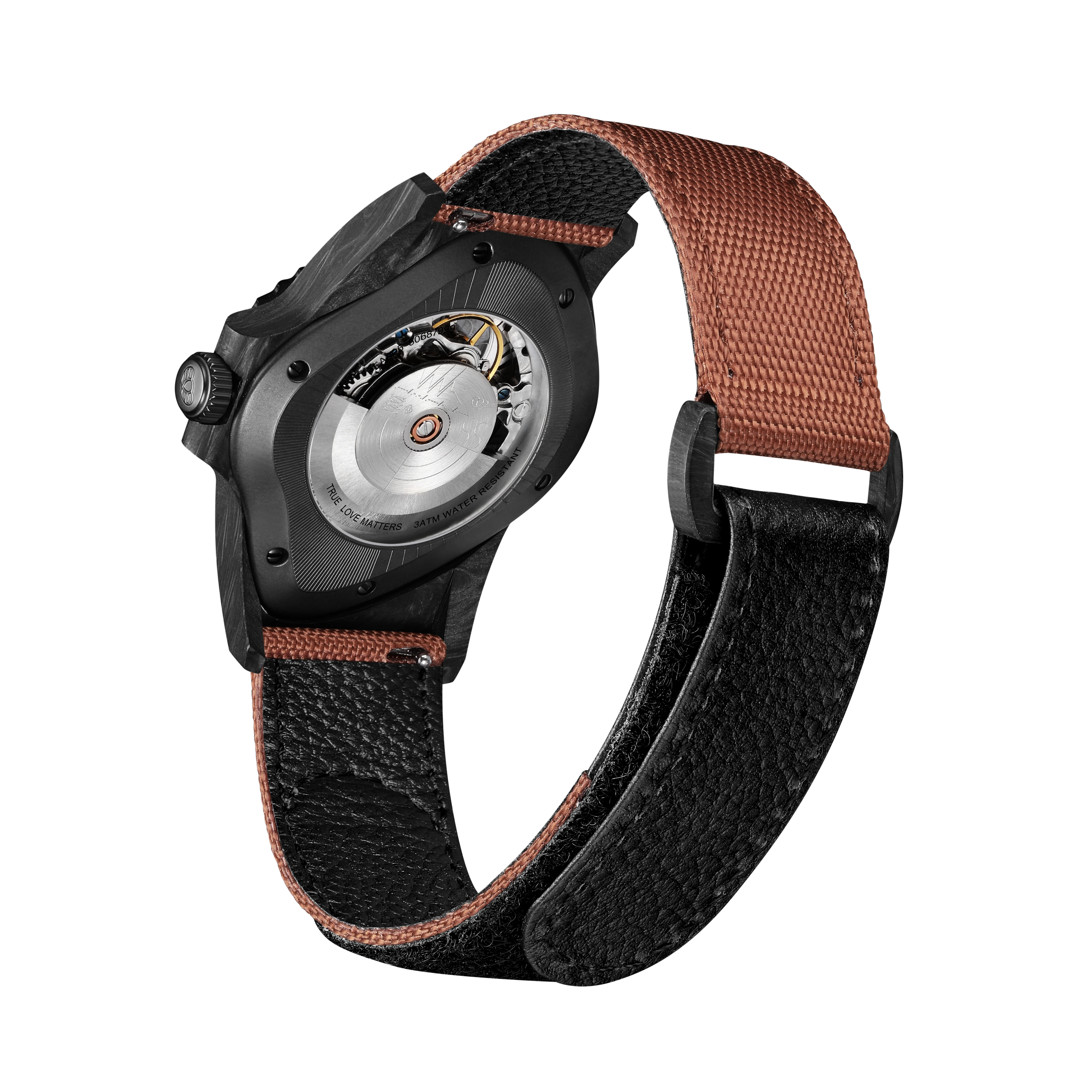 LAARVEE WATCH PEA005-CFRPBLK/BRN
