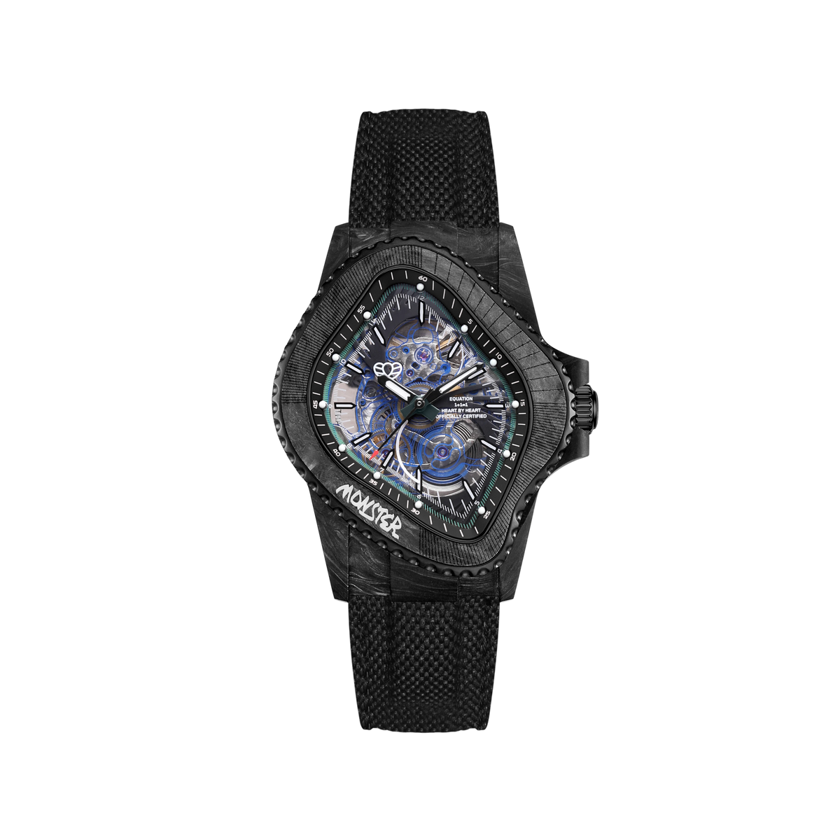 Laarvee Watches Carbon Fiber Case Skeleton Dial Quick-Release Straps